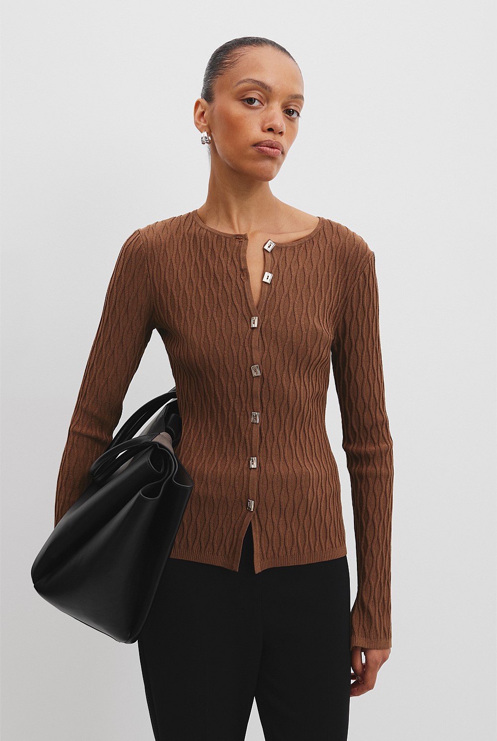 Kelse Knitted Long Sleeve Button Top