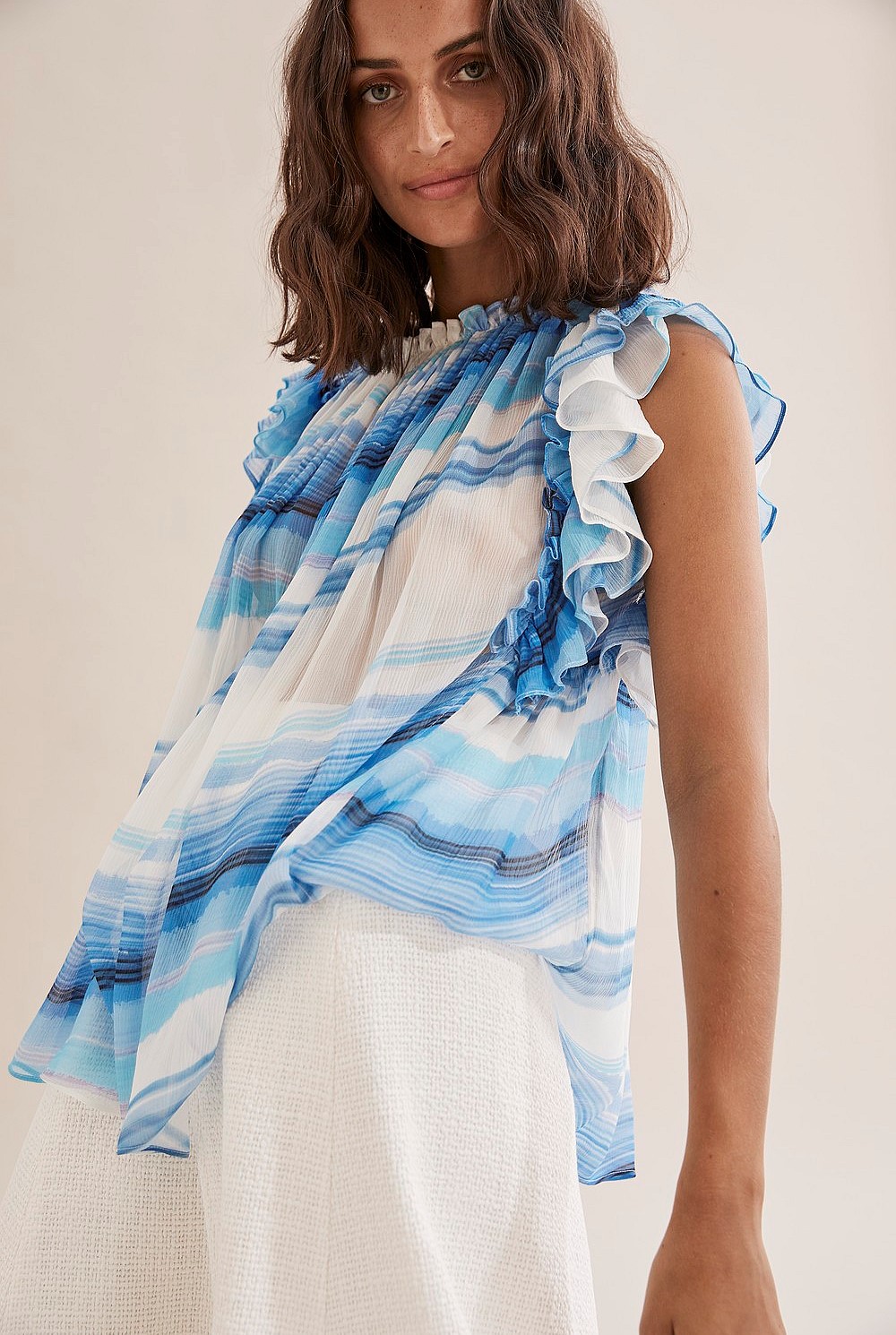 Frill Sleeve Blouse - Shirts | Outlet