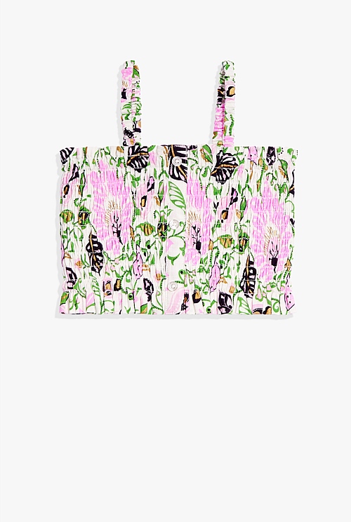 Floral Shirred Cami