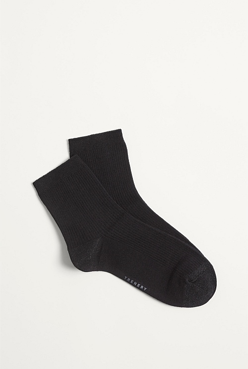Metallic Rib 3/4 Crew Sock Metallic Rib 3/4 Crew Sock