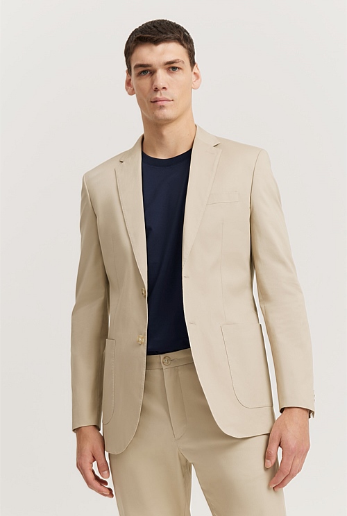 Slim Fit Cotton Stretch Blazer