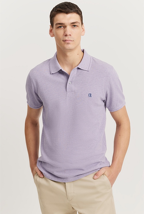 Mauve Marle Verified Australian Cotton Pique Polo - T-Shirts | Outlet