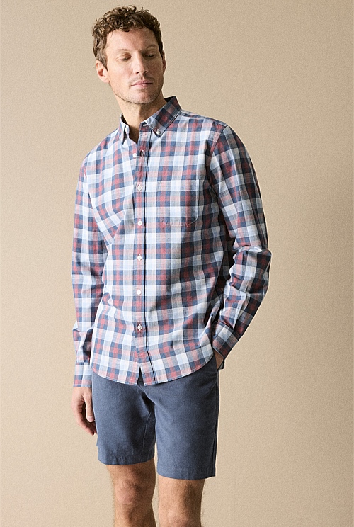 Regular Fit Yarn Dyed Cotton Check Shirt