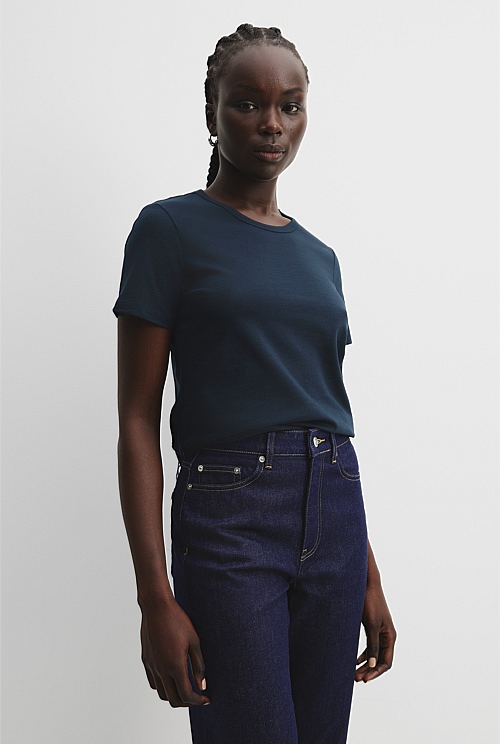 Australian Good Earth Cotton Slub Short Sleeve T-Shirt Australian Good Earth Cotton Slub Short Sleeve T-Shirt