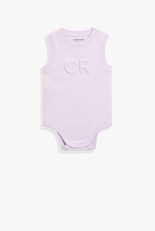 Organically Grown Cotton Puff Logo Bodysuit