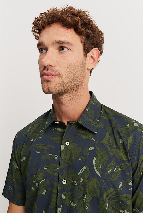 Regular Fit Cotton Floral Print Shirt