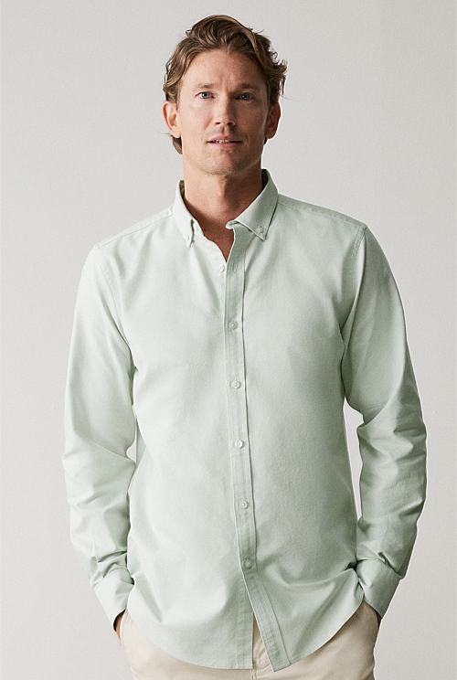 Regular Fit Yarn Dyed Organically Grown Cotton Oxford Shirt