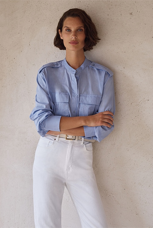 Cotton Voile Pocket Detail Shirt Cotton Voile Pocket Detail Shirt
