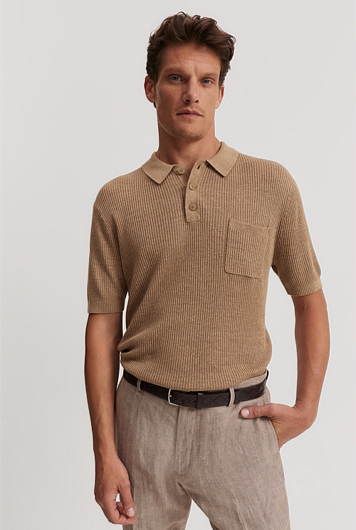 Ribbed Linen Blend Knit