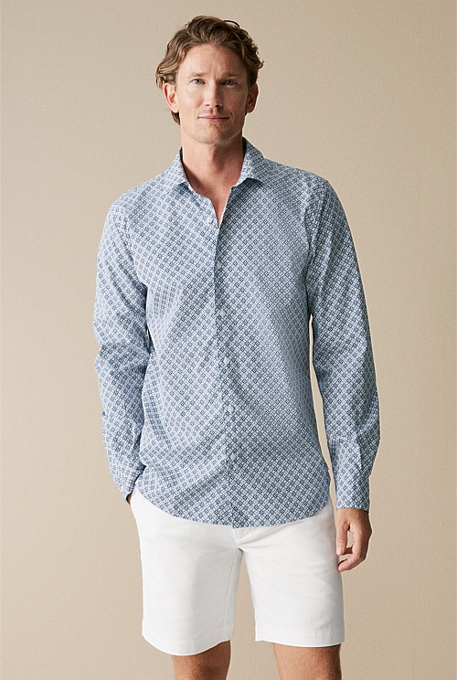 Tailored Fit Diamond Geo Print Shirt