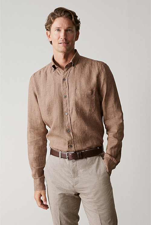 Regular Fit Delave Linen Shirt