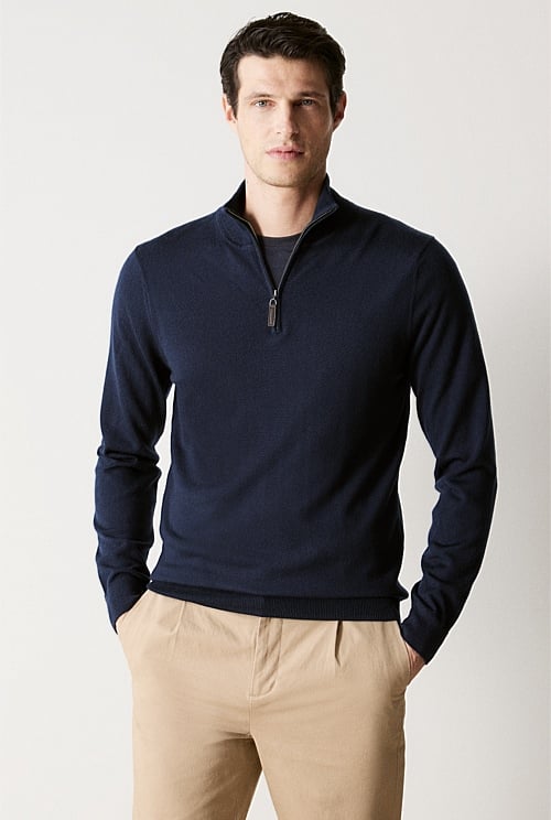 Merino Half Zip Knit