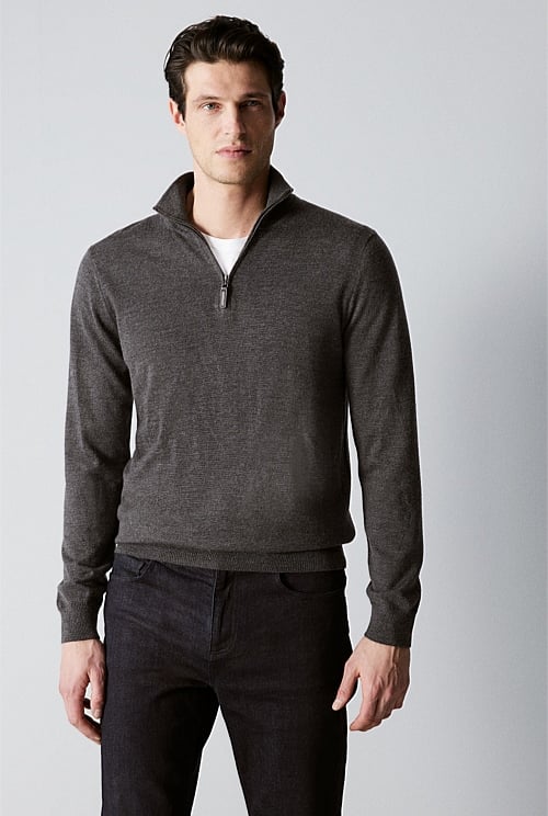 Merino Half Zip Knit