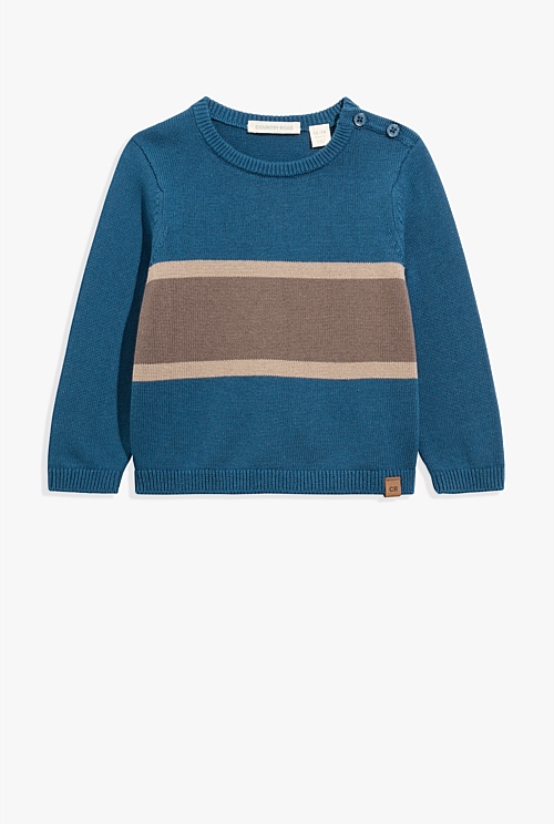 Organically Grown Cotton Colour Block Knit