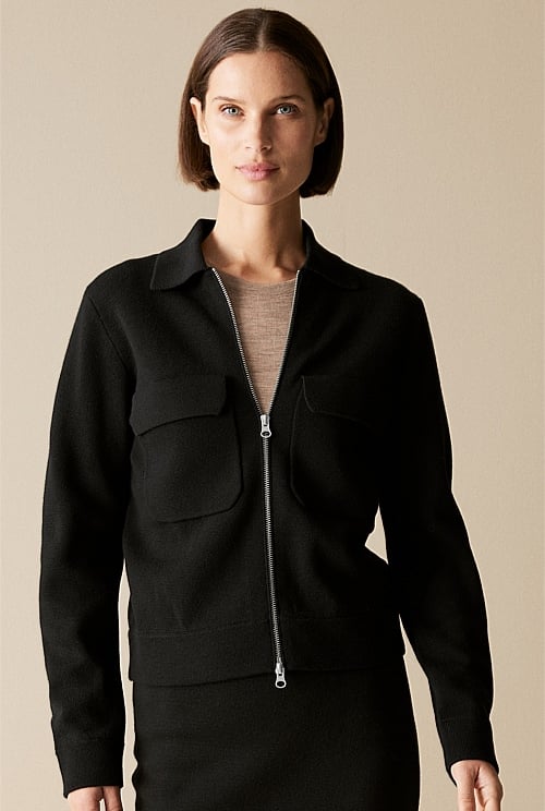 Merino Milano Zip Through Jacket