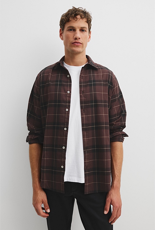 Regular Fit Australian Good Earth Cotton Flannel Check Shirt