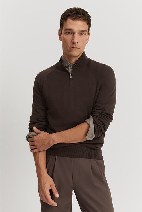 Verified Australian Merino Half Zip Knit