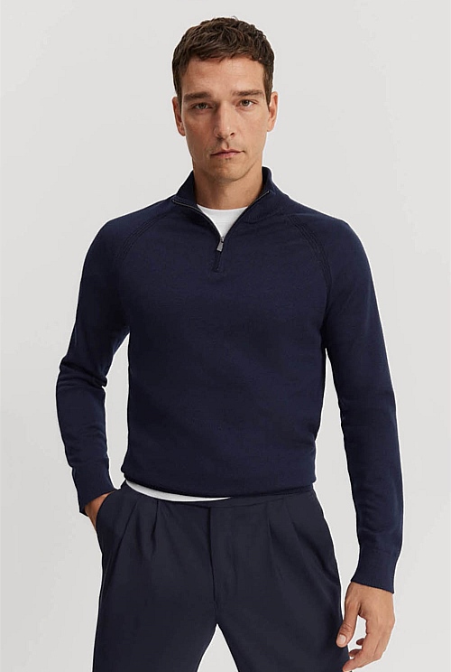 Verified Australian Merino Half Zip Knit