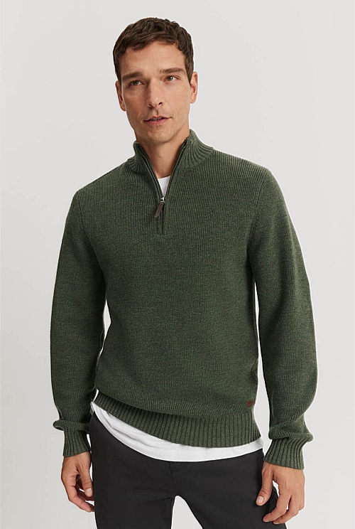 Australian Lambswool Half Zip Knit