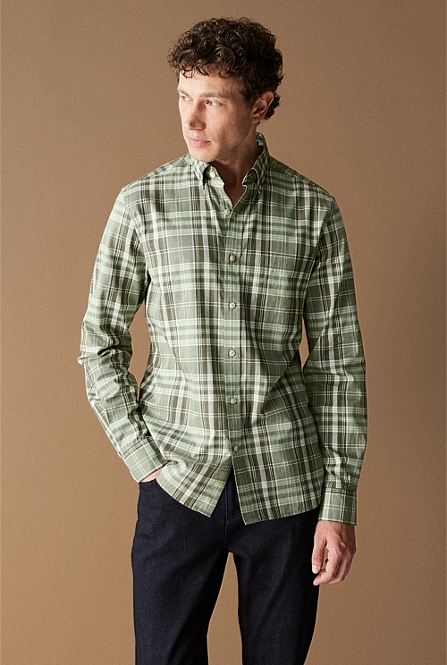 Regular Fit Supima Cotton Tonal Check Shirt