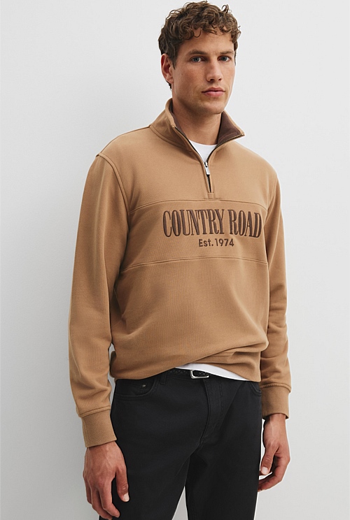 Verified Australian Cotton Half Zip Heritage Sweat