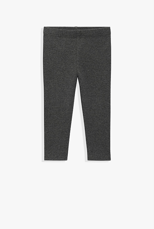 Organically Grown Cotton Blend Solid Rib Legging Organically Grown Cotton Blend Solid Rib Legging