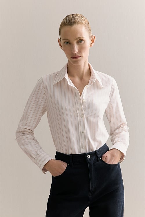 Yarn Dyed Cotton Striped Oxford Shirt