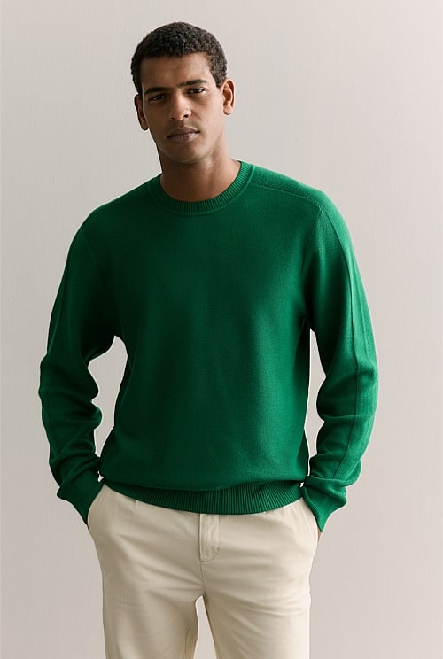 Australian Cotton Textured Knit Crew