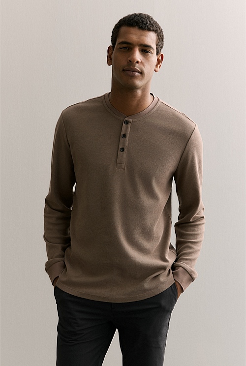 Australian Cotton Waffle Henley