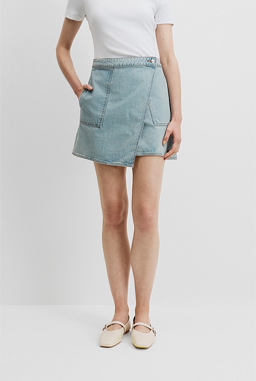 Denim Wrap Mini Skirt Denim Wrap Mini Skirt