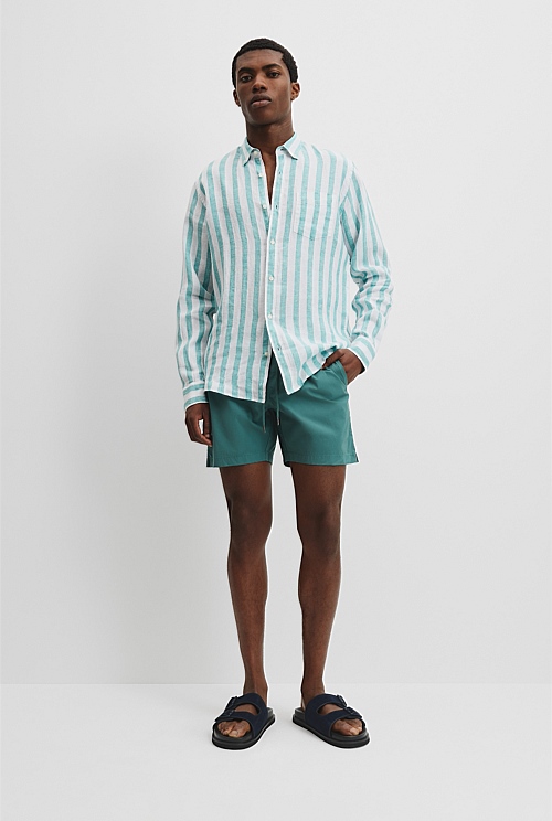 Regular Fit Organically Grown Linen Stripe Shirt