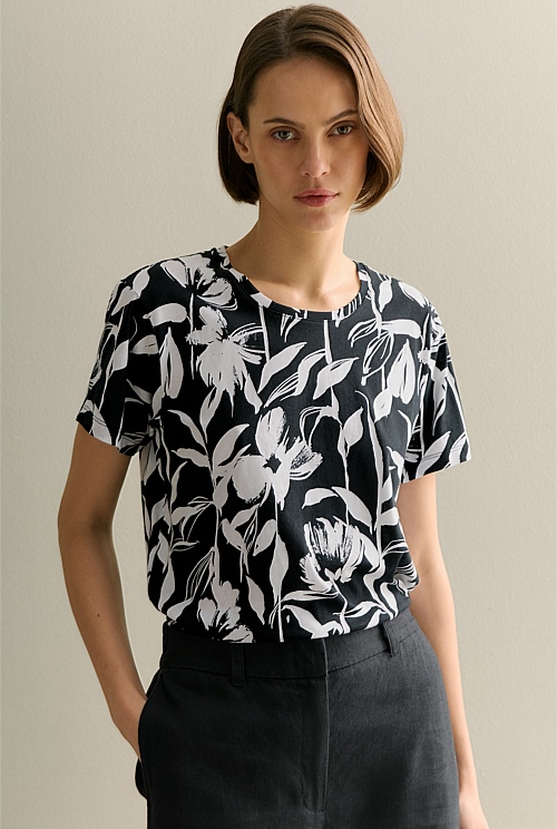 Pima Cotton Floral T-shirt