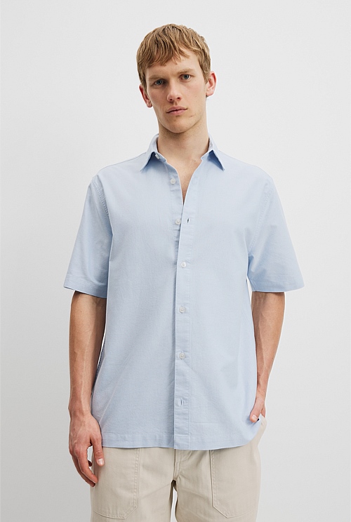 Relaxed Fit Cotton Short Sleeve Oxford Shirt Relaxed Fit Cotton Short Sleeve Oxford Shirt