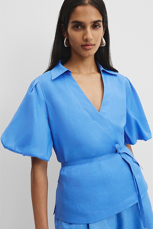 Wrap Ramie Blouse Wrap Ramie Blouse