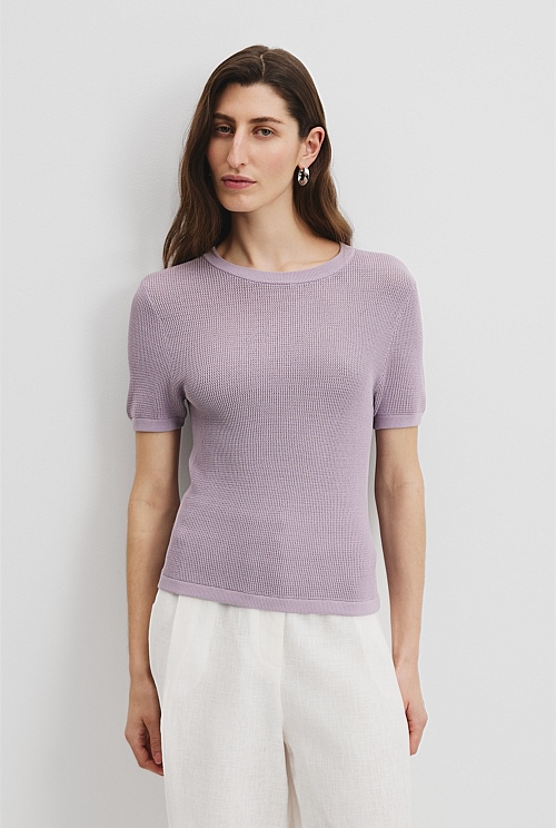 SAGE + FIG Color Block Waffle Knit T-Shirt