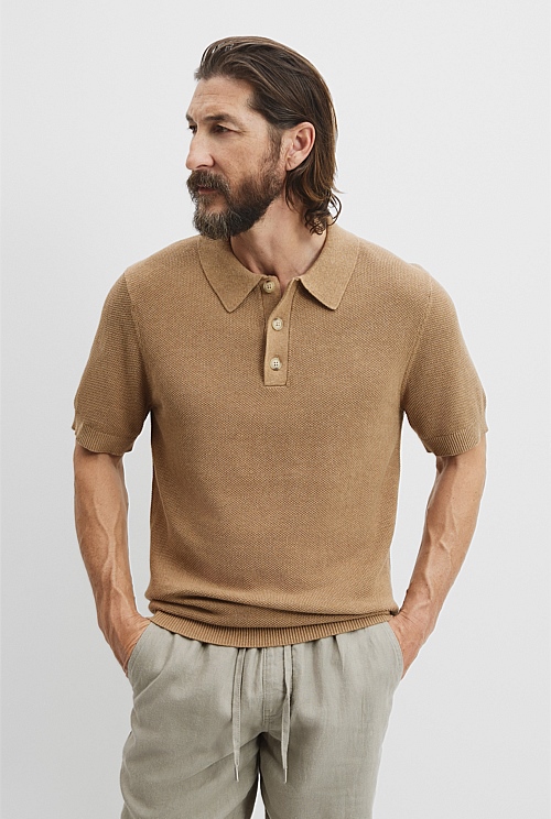 Melange Knit Polo
