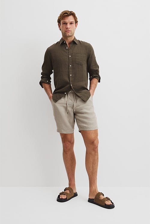 Organically Grown Linen Drawcord Short Organically Grown Linen Drawcord Short