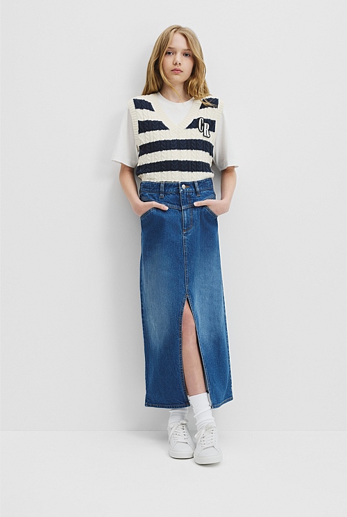 Teen Denim Midi Skirt Teen Denim Midi Skirt
