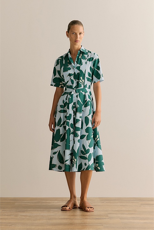 Cotton Bellflower Shirt Dress Cotton Bellflower Shirt Dress
