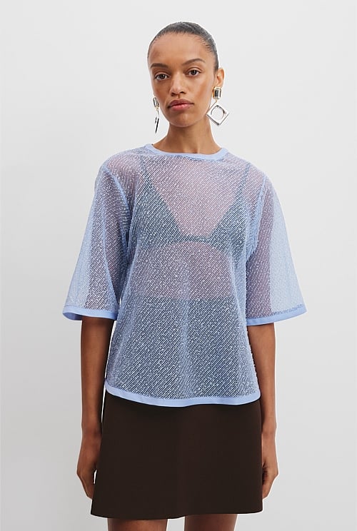 Tweed Lace Top