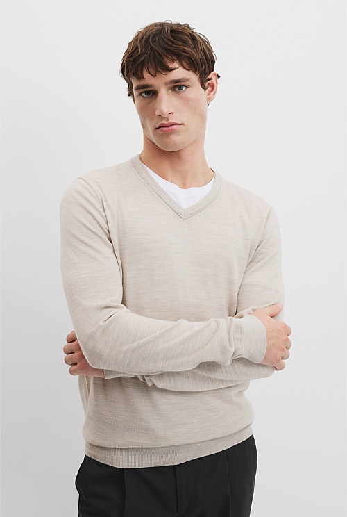 Australian Merino Wool V-Neck Knit Australian Merino Wool V-Neck Knit