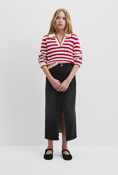 Teen Denim Midi Skirt Teen Denim Midi Skirt