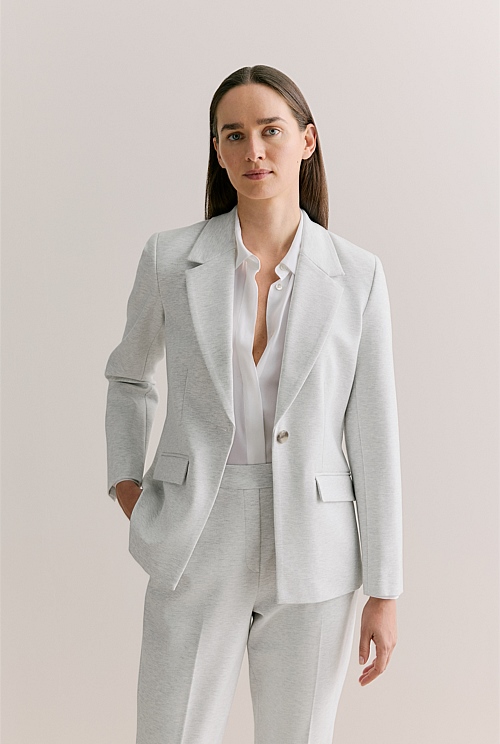 Ponte Single Breasted Blazer