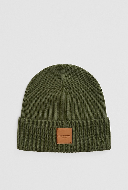 Organically Grown Cotton Blend Patch Logo Beanie