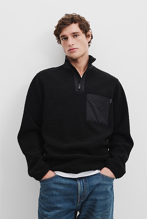Recycled Polyester Half Zip Sweat Recycled Polyester Half Zip Sweat