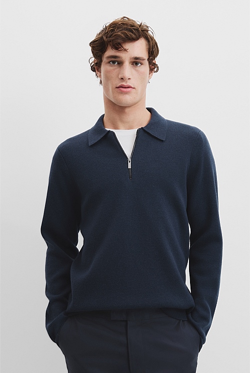 Boiled Australian Wool Zip Polo Boiled Australian Wool Zip Polo