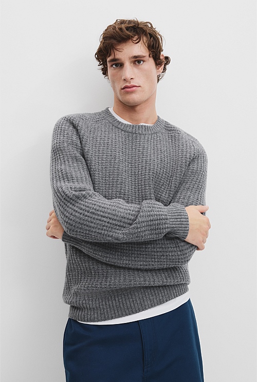 Textured Wool Crew Neck Knit Textured Wool Crew Neck Knit