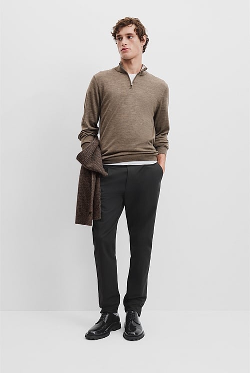 Australian Merino Wool Half Zip Knit