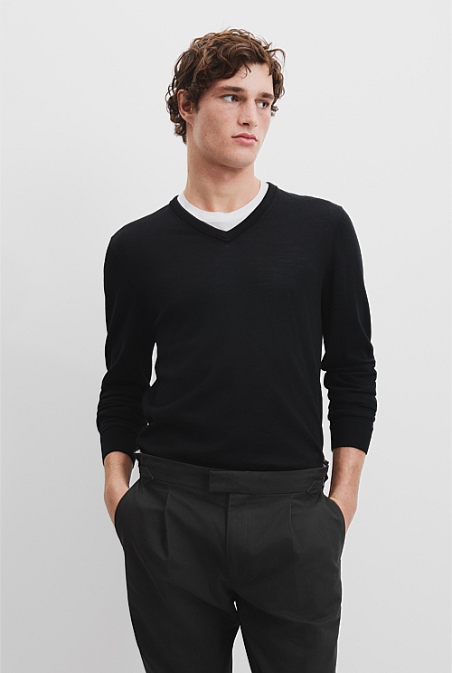 Australian Merino Wool V-Neck Knit Australian Merino Wool V-Neck Knit