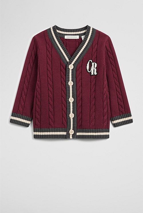 Organically Grown Cotton Varsity Cardigan